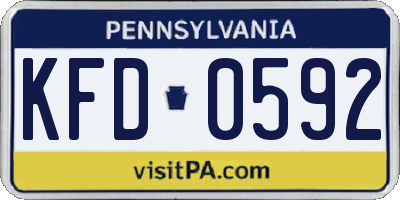 PA license plate KFD0592