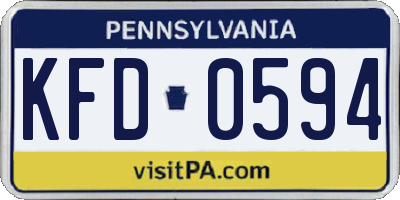 PA license plate KFD0594