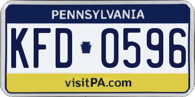 PA license plate KFD0596