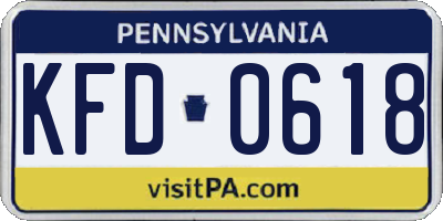 PA license plate KFD0618