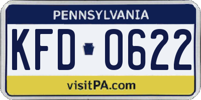 PA license plate KFD0622