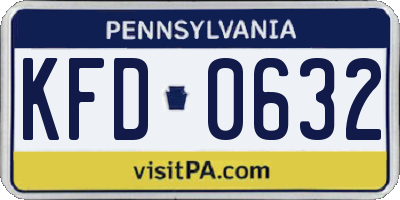 PA license plate KFD0632