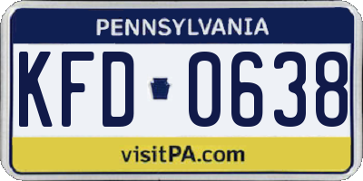 PA license plate KFD0638