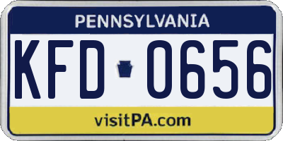 PA license plate KFD0656