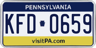 PA license plate KFD0659