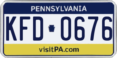 PA license plate KFD0676