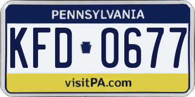 PA license plate KFD0677