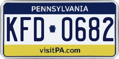 PA license plate KFD0682