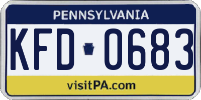 PA license plate KFD0683