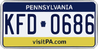 PA license plate KFD0686