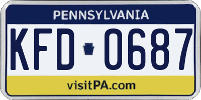 PA license plate KFD0687
