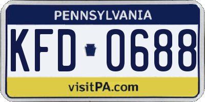 PA license plate KFD0688