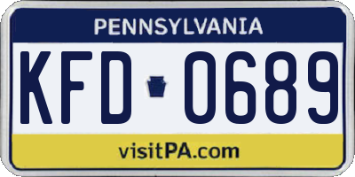 PA license plate KFD0689