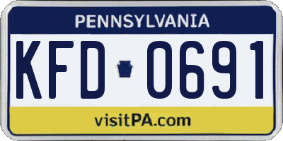 PA license plate KFD0691