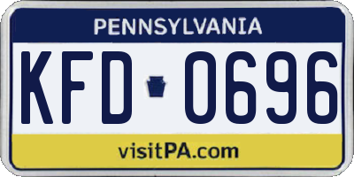 PA license plate KFD0696