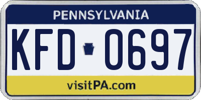PA license plate KFD0697
