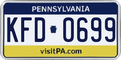 PA license plate KFD0699