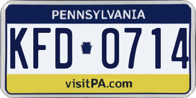 PA license plate KFD0714