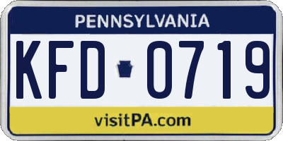PA license plate KFD0719
