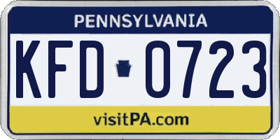PA license plate KFD0723