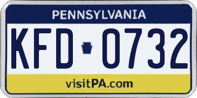 PA license plate KFD0732