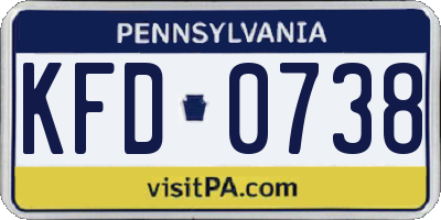 PA license plate KFD0738