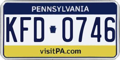PA license plate KFD0746