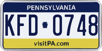 PA license plate KFD0748