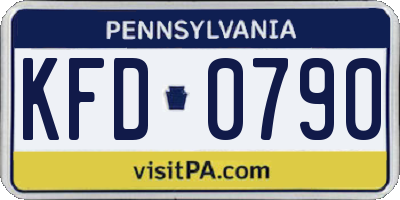 PA license plate KFD0790