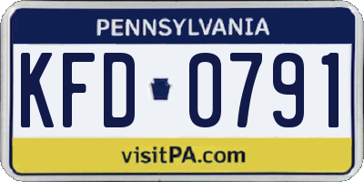 PA license plate KFD0791