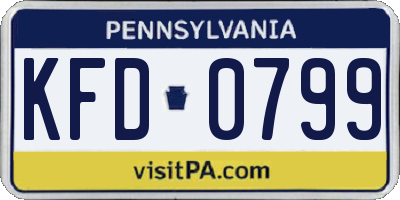 PA license plate KFD0799