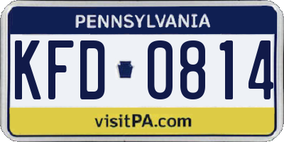PA license plate KFD0814