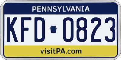 PA license plate KFD0823