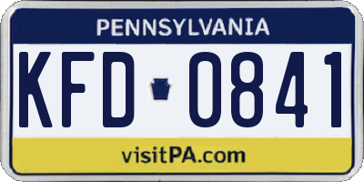 PA license plate KFD0841