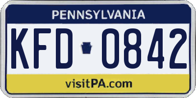 PA license plate KFD0842