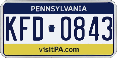 PA license plate KFD0843