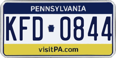 PA license plate KFD0844