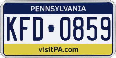 PA license plate KFD0859