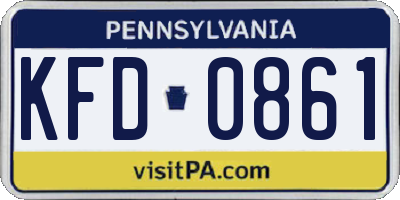 PA license plate KFD0861