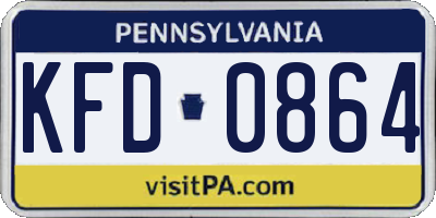 PA license plate KFD0864