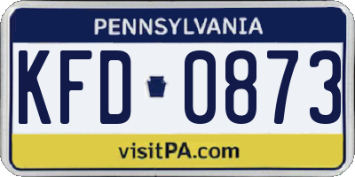 PA license plate KFD0873
