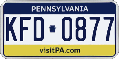 PA license plate KFD0877