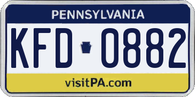 PA license plate KFD0882