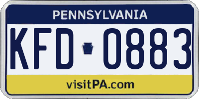 PA license plate KFD0883