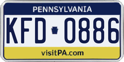 PA license plate KFD0886