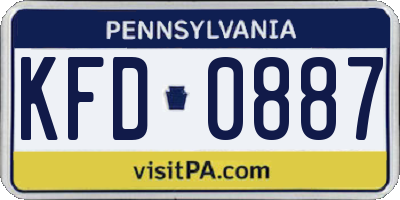 PA license plate KFD0887