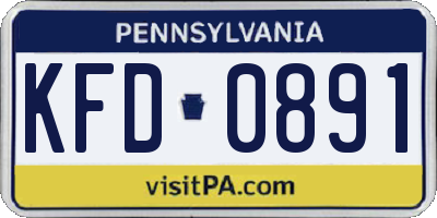 PA license plate KFD0891