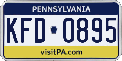 PA license plate KFD0895