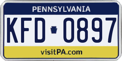 PA license plate KFD0897