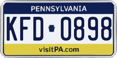 PA license plate KFD0898